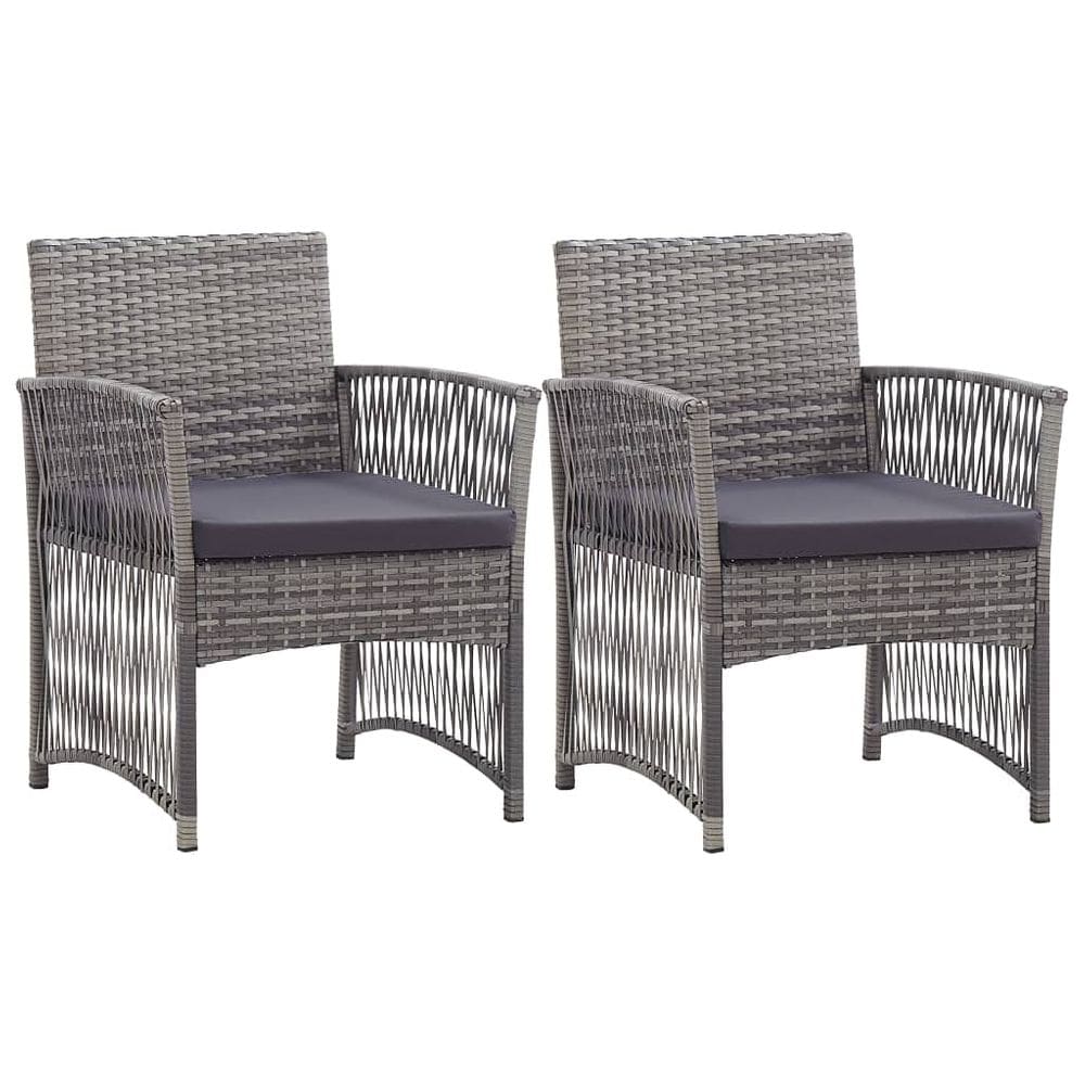 Poltronas de pátio VidaXL, conjunto de 2 poltronas de polirattan antracite