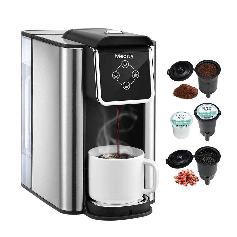 Cafeteira Mecity 3 em 1 dose única com reservatório de água de 50 onças