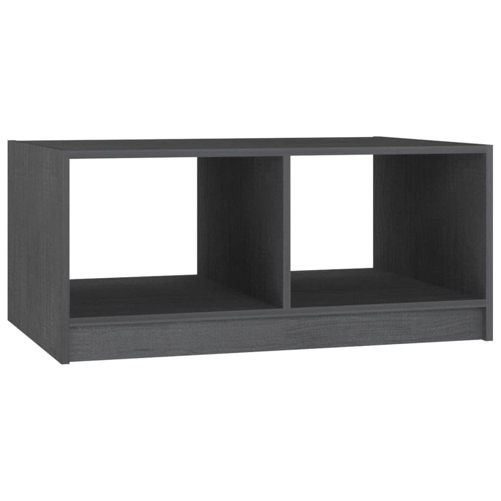Mesa de café VidaXL cinza em madeira maciça de pinho 75x50x33,5 cm