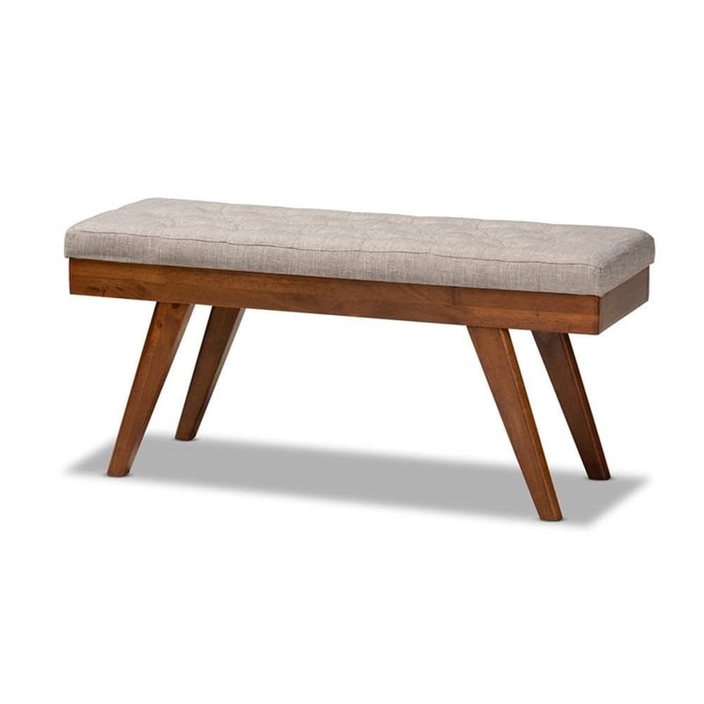 Banco de jantar Baxton Studio Alona Mid-Century Modern Grey