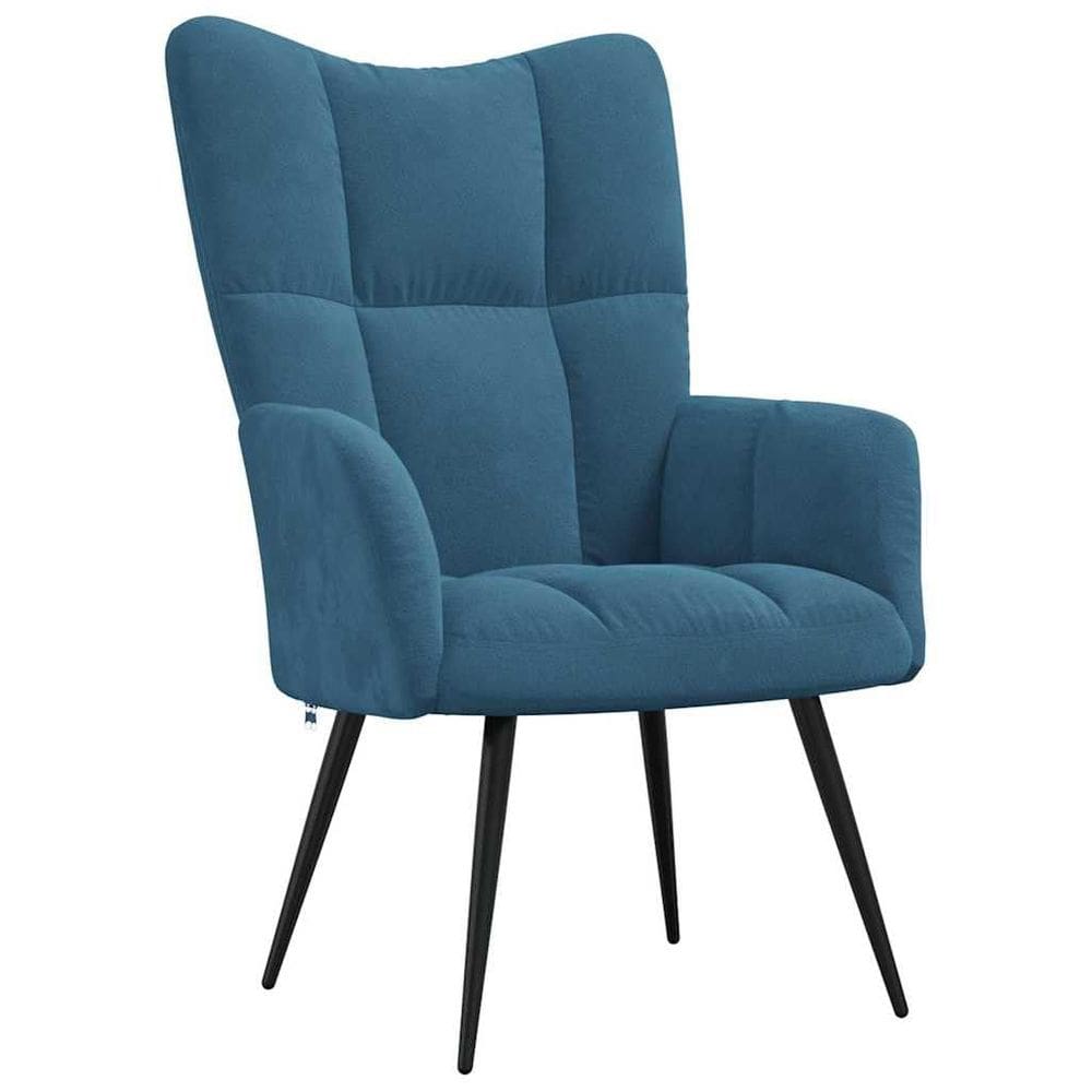 Poltrona vidaXL Relaxing Blue Velvet Modern Style Steel