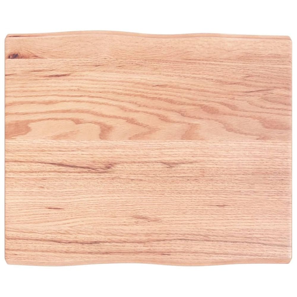 Tampo de mesa VidaXL Solid Oak Wood Live Edge Castanho claro 6,7x50x4cm