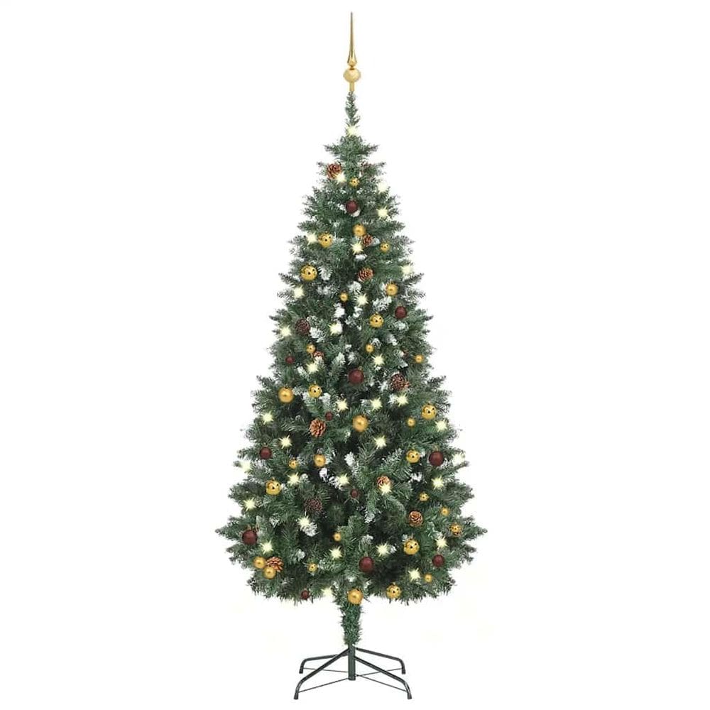 Árvore de Natal artificial vidaXL 180 cm com LEDs e conjunto de bolas