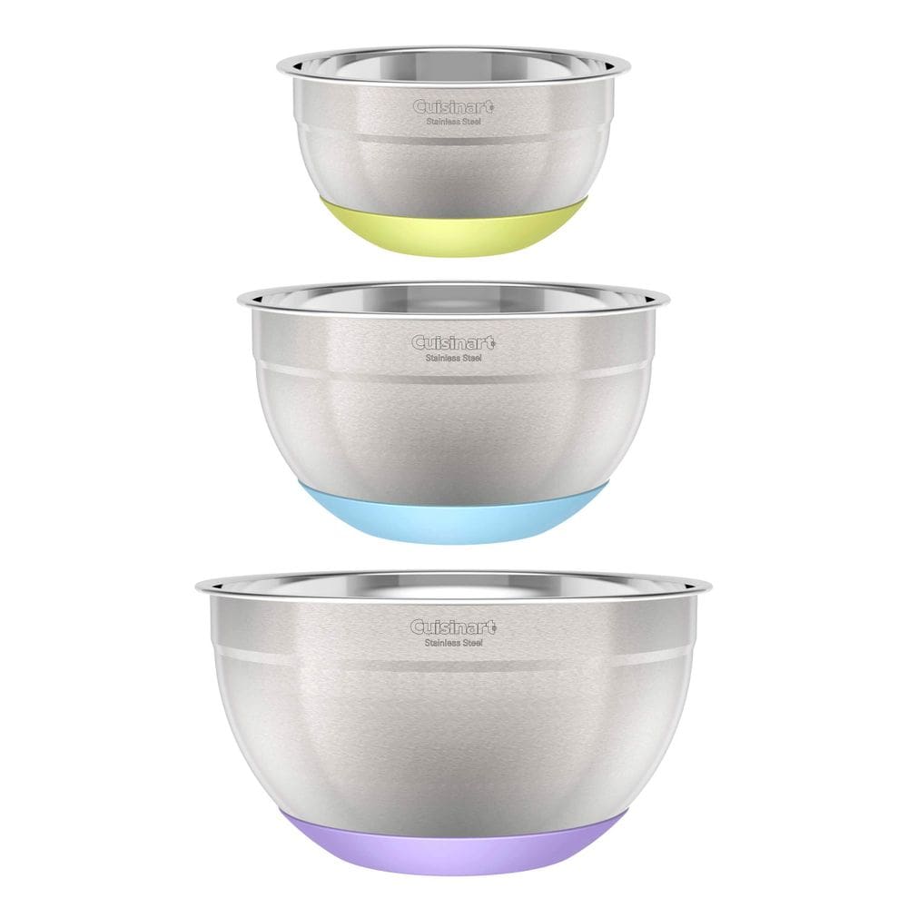 Taças de mistura Cuisinart em aço inoxidável 1,5 L, 3 L e 5 L, 3 peças