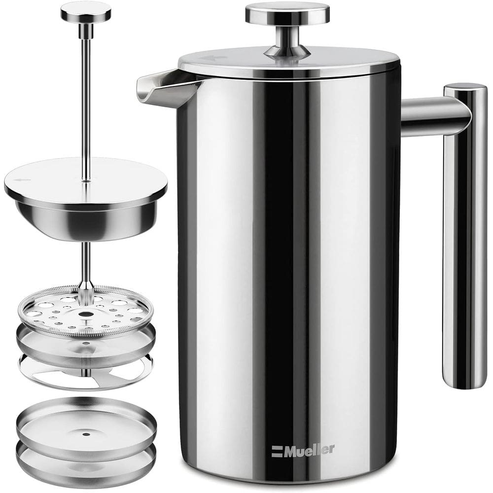 Cafeteira French Press MuellerLiving 600mL em aço inoxidável