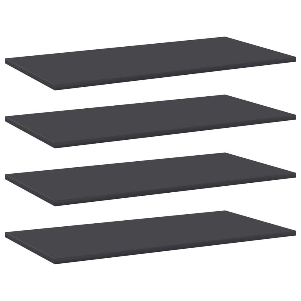 Estante de livros vidaXL Grey Conjunto de 4 madeiras projetadas 80x40x1,5 cm