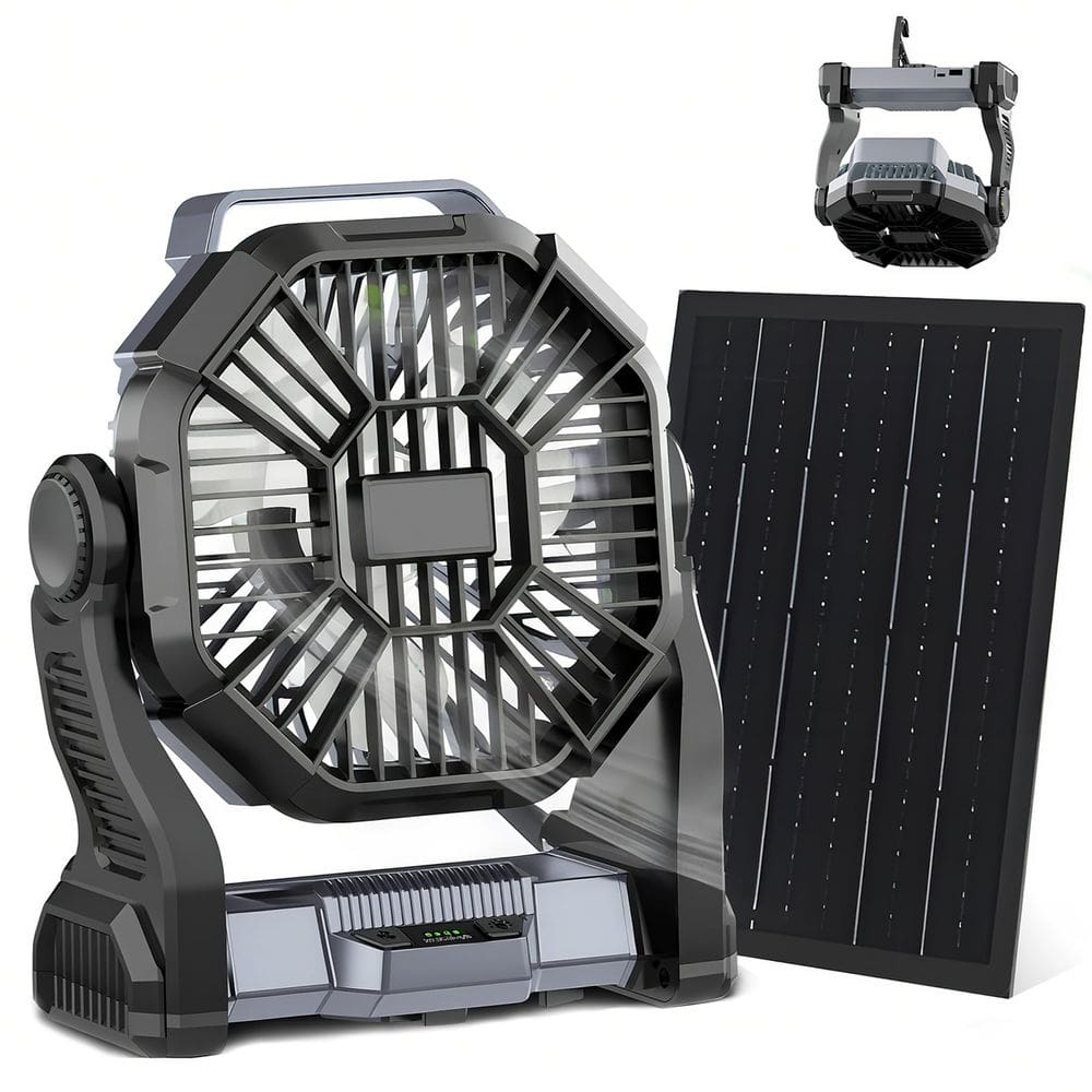 Ventilador de acampamento CONBOLA 25400mAh recarregável com painel solar