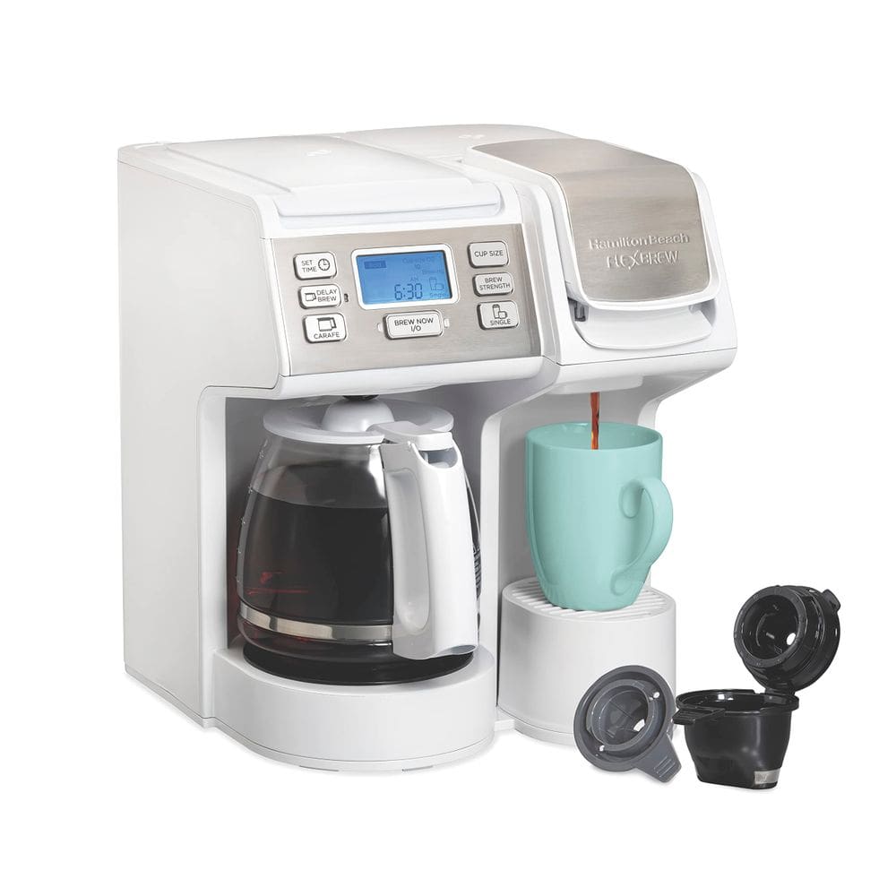 Cafeteira Hamilton Beach FlexBrew Trio 2-Way 12c Branca