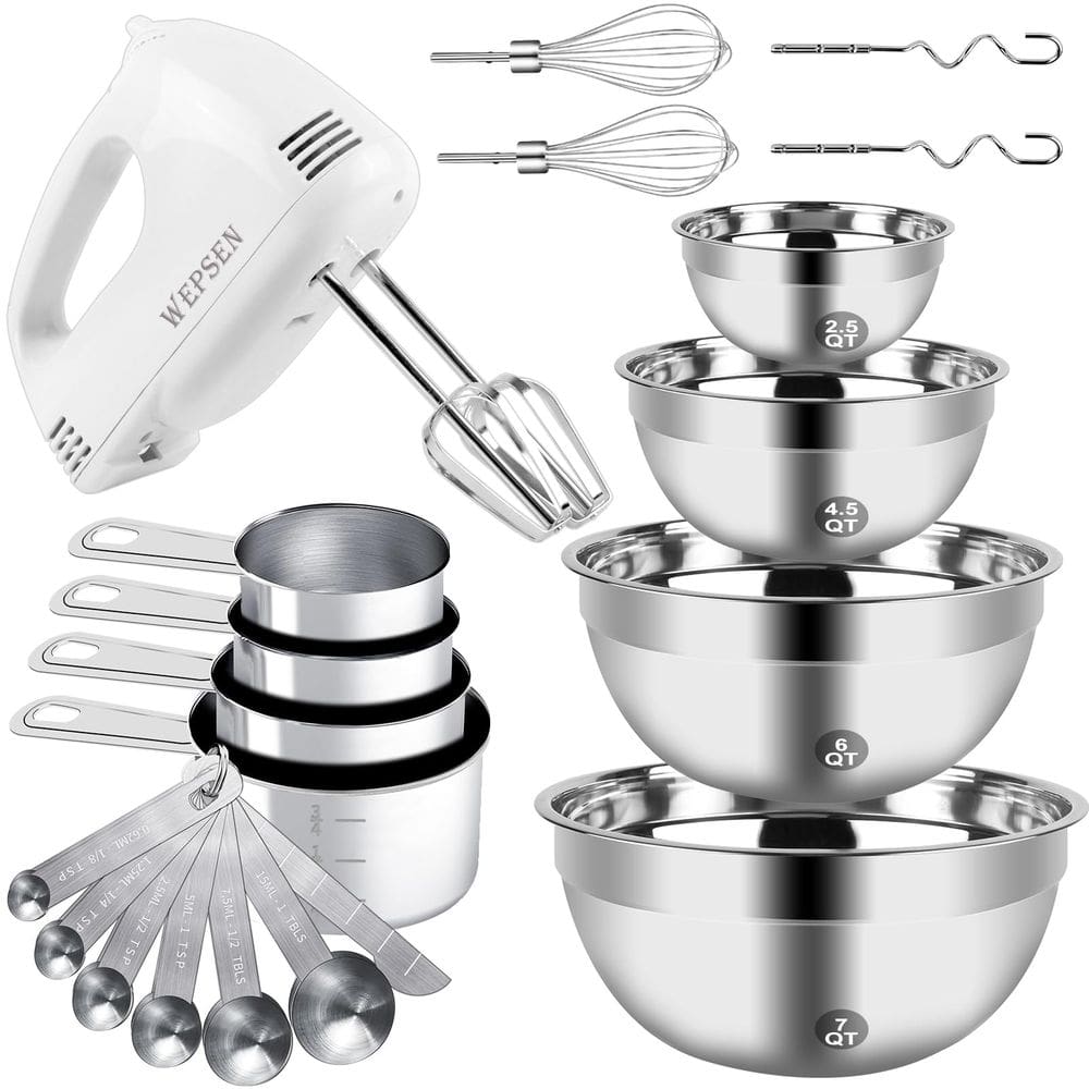 Misturador manual WEPSEN Electric com 4 taças de aço inoxidável 200W