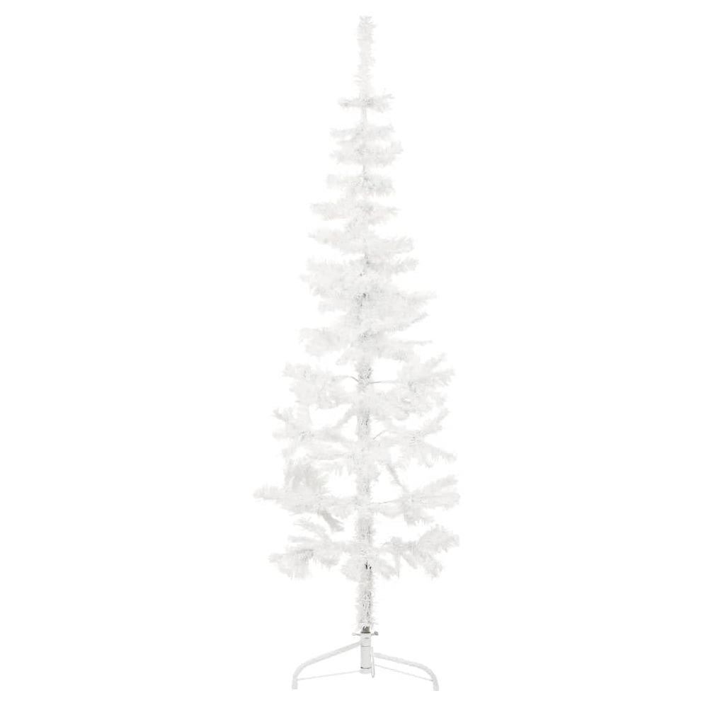 Árvore de Natal vidaXL Slim Artificial Half 6 pés com suporte branco