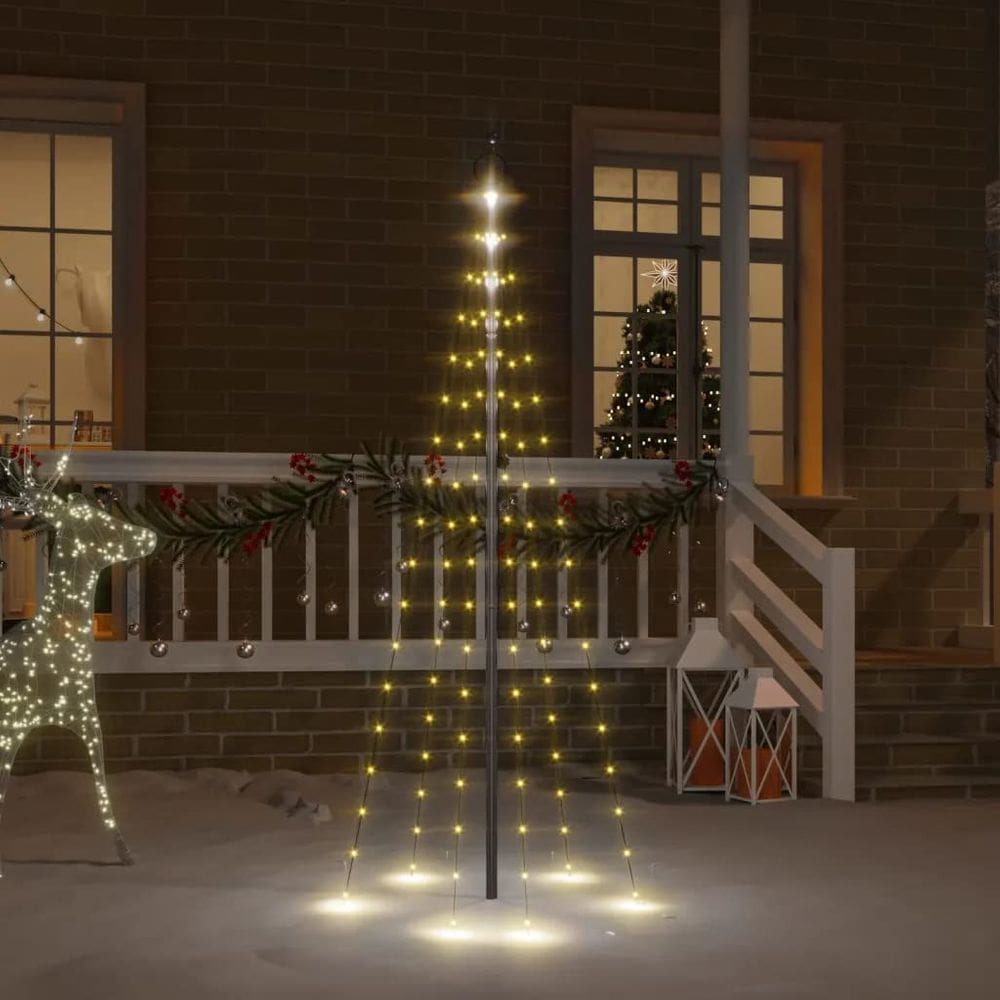 Árvore de Natal LED vidaXL de 6 pés para mastro de bandeira com luzes brancas quentes