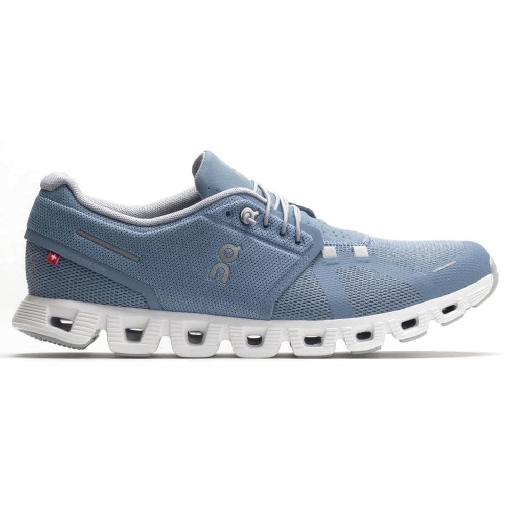 Tênis On Cloud 5 Chambray/White para homens, tamanho 10,5 EUA