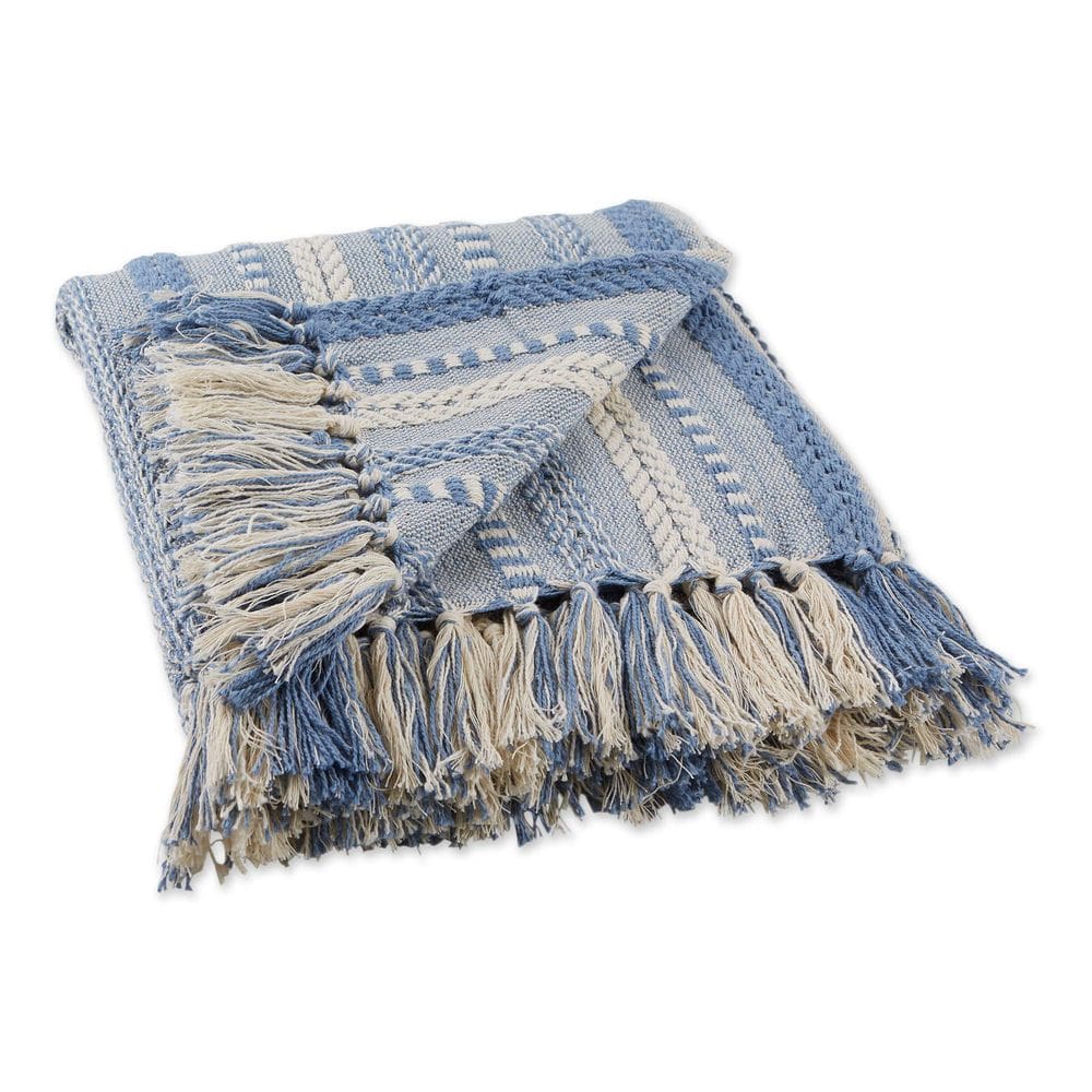 Manta Throw Blanket DII Trançada Listrada 100% Algodão Tecido 50x60cm