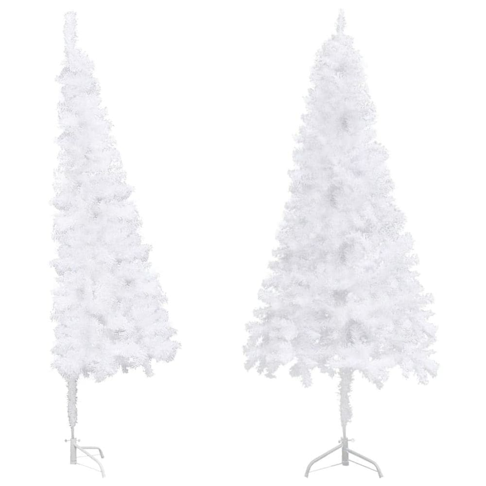 Árvore de Natal vidaXL Corner 1,5 m de PVC branca com suporte de aço
