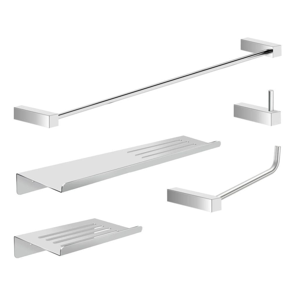 Kit Acessórios Para Banheiro 5 Peças Alto Brilho 2101Tr