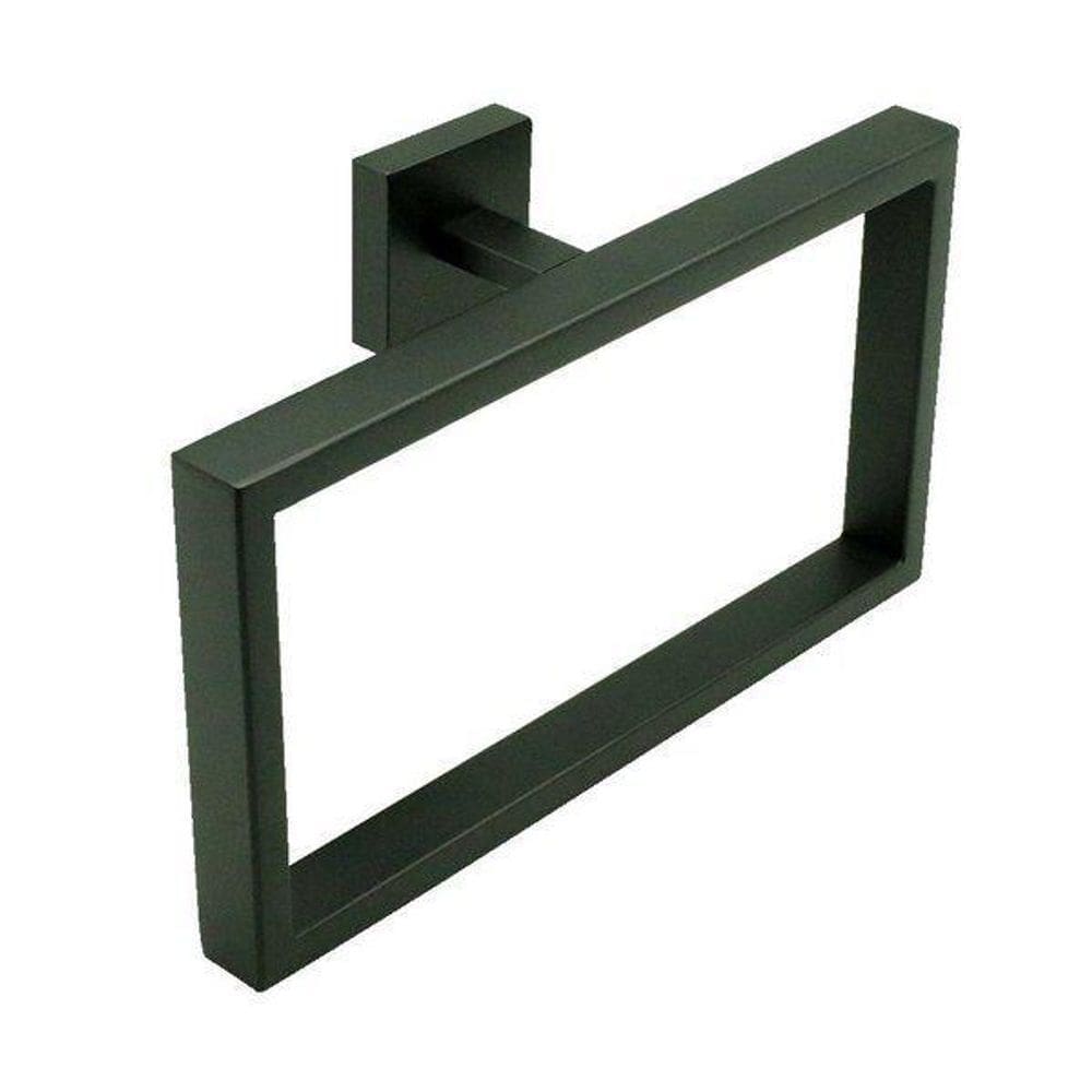Toalheiro Porta Toalha Argola Para Banheiro 22Cm Inox Preto