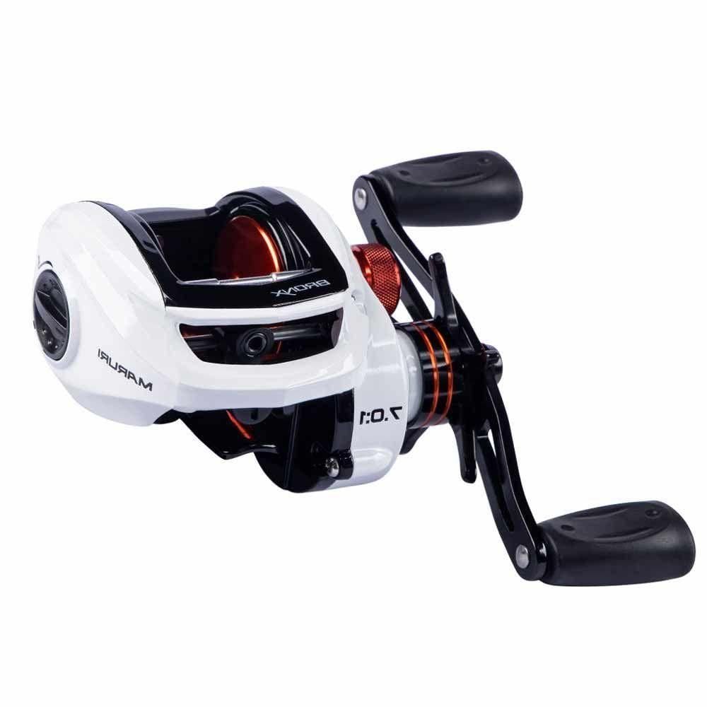 Carretilha Para Pesca Maruri Bronx Branca 11r Carretel Fundo Manivela Direita