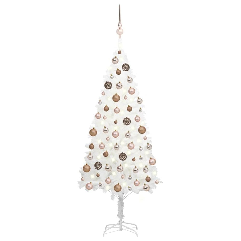 Árvore de Natal vidaXL branca artificial com LED de 1,8 m com suporte