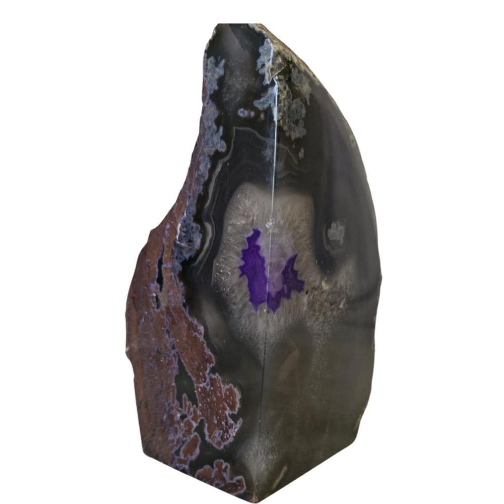 Pedra Natural Geodo Ágata Roxa 1,1 Kg A 1,2 Kg Decoração