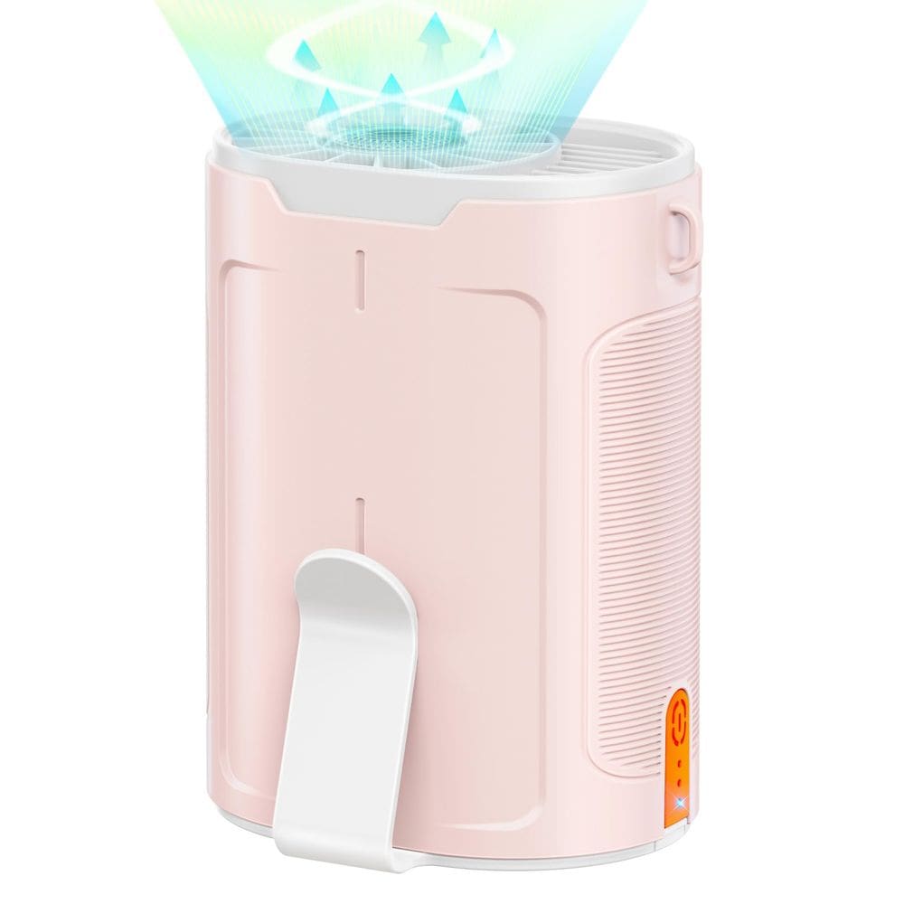 Ventilador portátil Heell 2025 AI recarregável 4 velocidades 600 RPM rosa