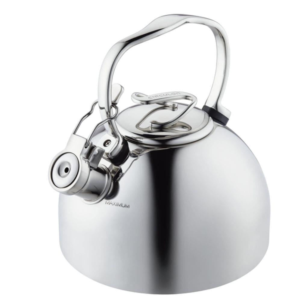 Chaleira de chá Circulon em aço inoxidável 2.3L Whistling Silver