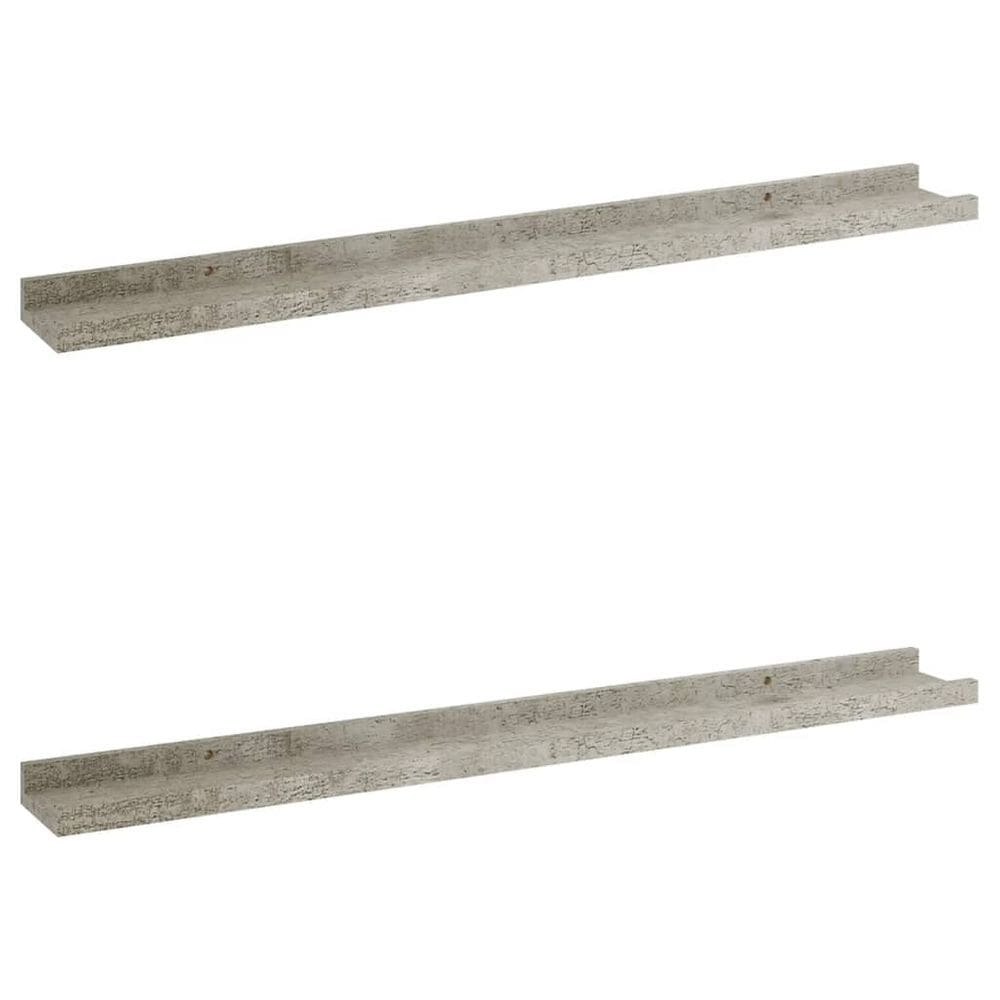 Prateleiras de parede VidaXL Concrete Grey MDF 80x9x3cm Conjunto de 2