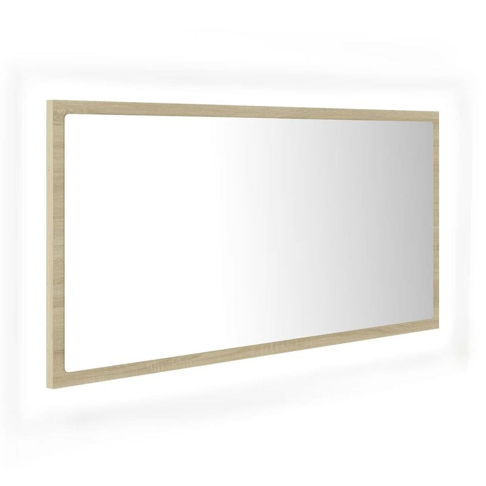 Espelho de banheiro LED vidaXL Sonoma Oak Aglomerado 90x8,4x37cm