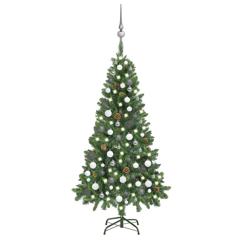 Árvore de Natal vidaXL artificial pré-iluminada com pinhas 150 LEDs