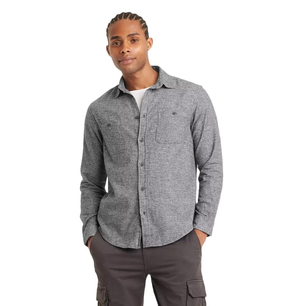 Camisa Goodfellow & Co Flannel de manga comprida de peso médio para homens
