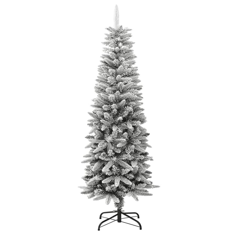 Árvore de Natal vidaXL Artificial Slim de 5 pés com neve flocada