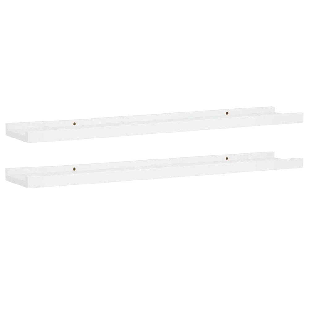 Prateleiras de borda com moldura montada na parede vidaXL White Set 2