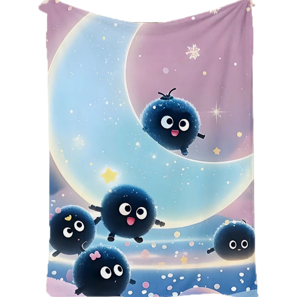 Cobertor SANMU Flannel Halloween Pattern Creative Black Elfs Moon