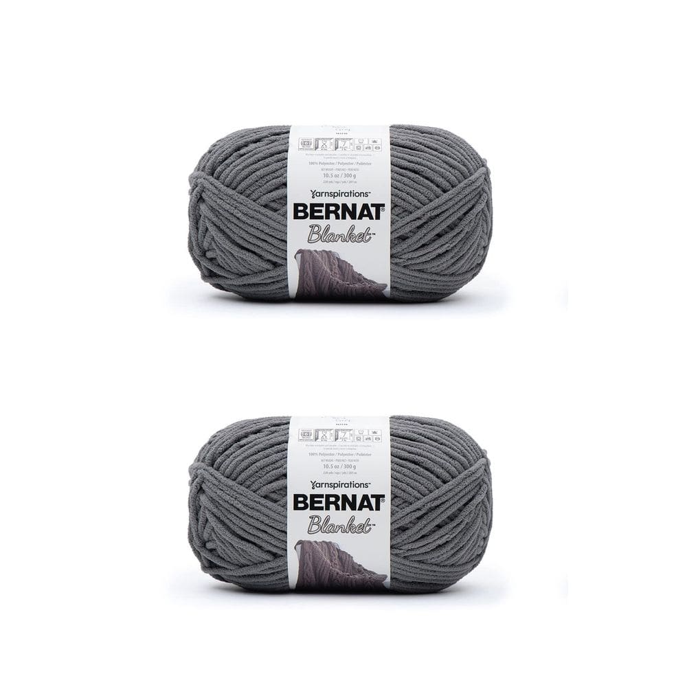 Cobertor Yarn Bernat, cinza escuro, pacote com 2, 300 g, poliéster, 6, super volumoso