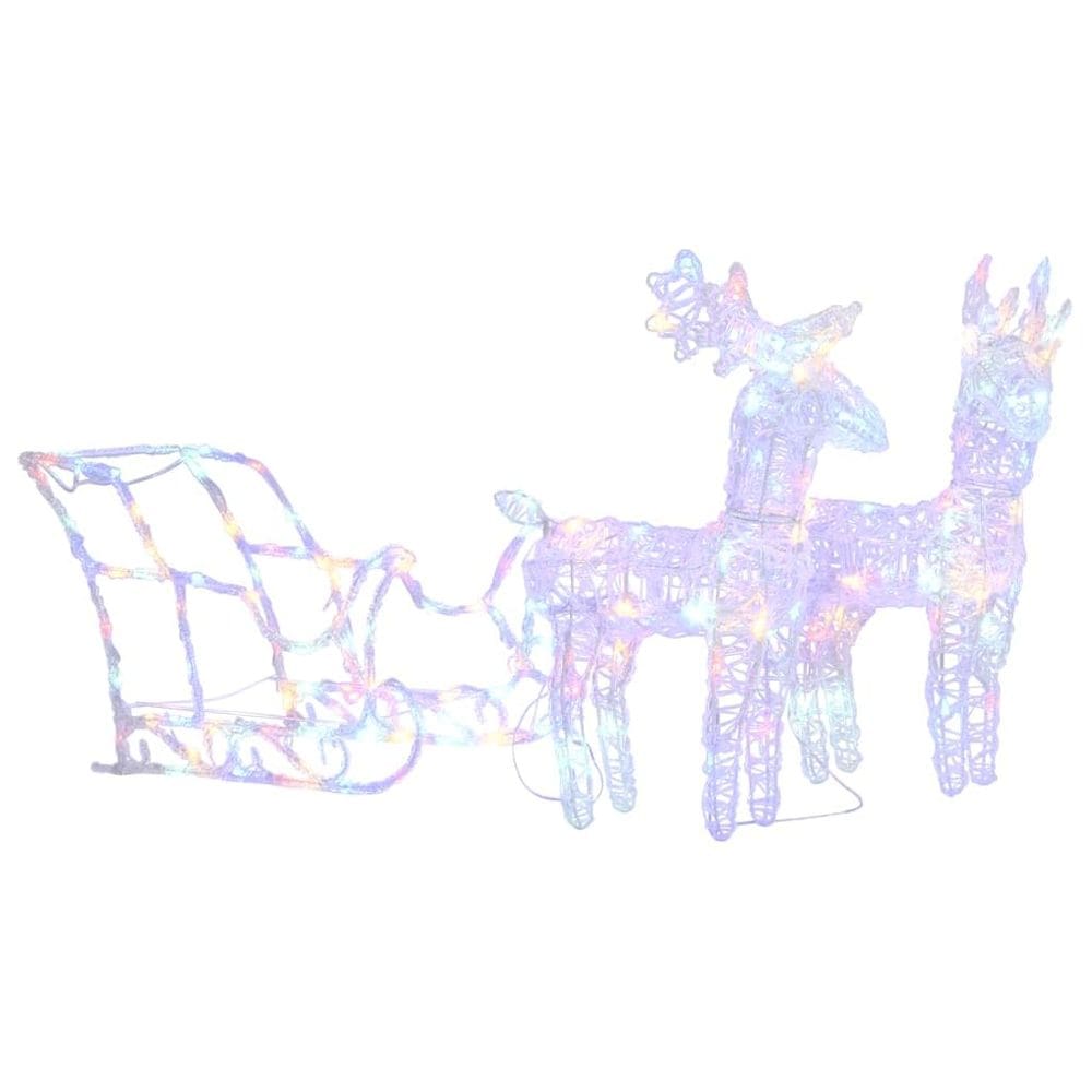 Decoração de Natal vidaXL Reindeers & Sleigh com 160 LEDs