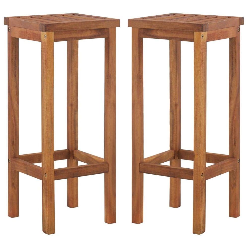 Cadeiras de bar vidaXL, madeira maciça de acácia, conjunto de 2 marrons
