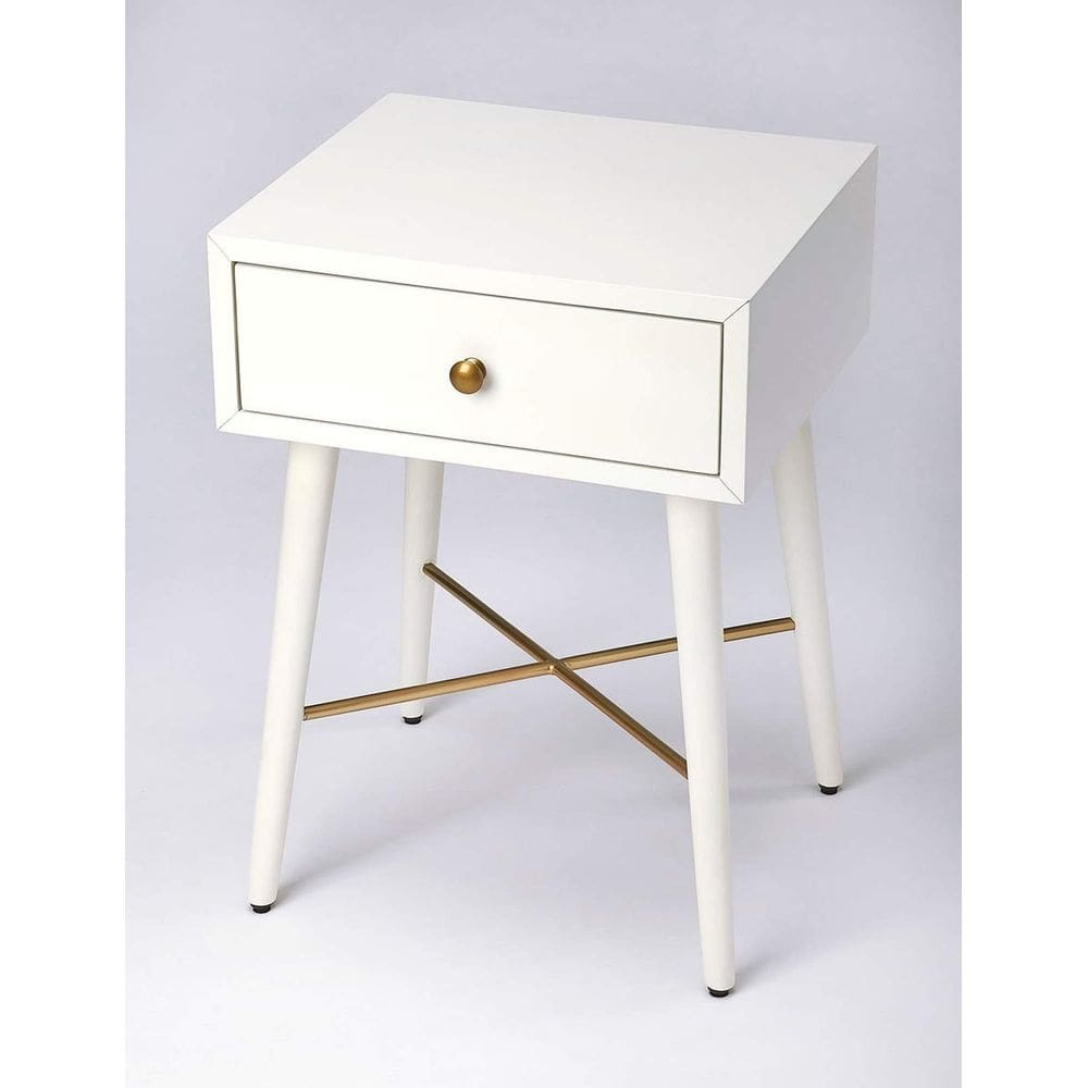 Mesa final Butler Specialty Delridge branca e dourada