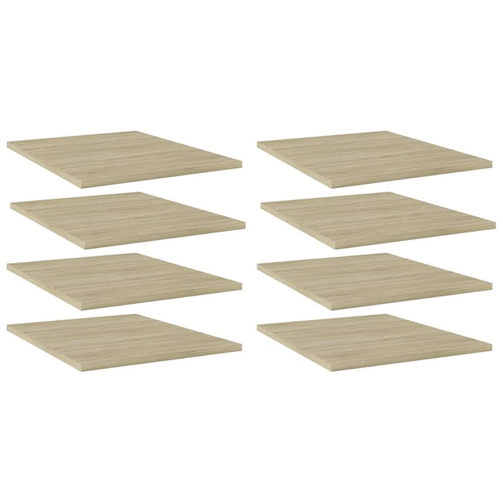 Estante de livros vidaXL Sonoma Oak montada na parede, 8 peças de madeira projetada