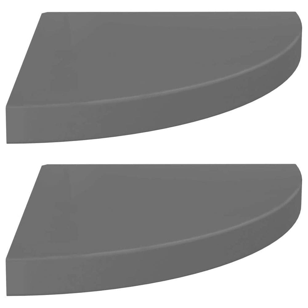 Prateleiras de canto vidaXL High Gloss Grey, conjunto de 2 MDF em forma de favo de néctar das flores