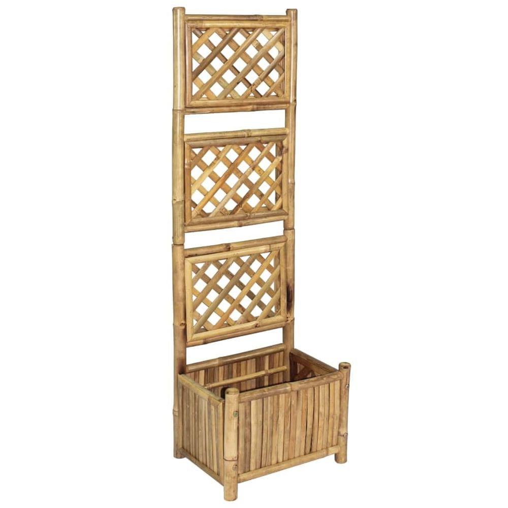 Cama elevada de jardim com treliça vidaXL Bamboo Brown