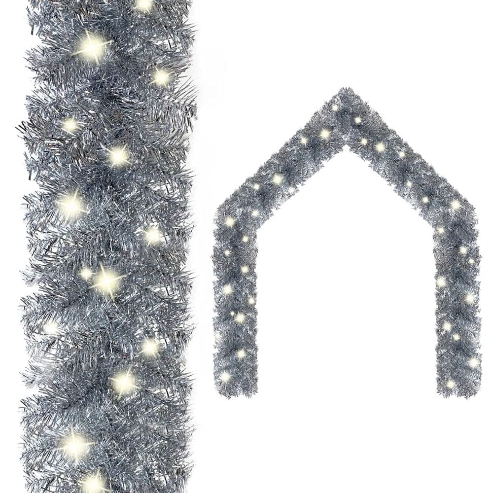Guirlanda de Natal vidaXL Silver com 150 luzes LED de 10 m