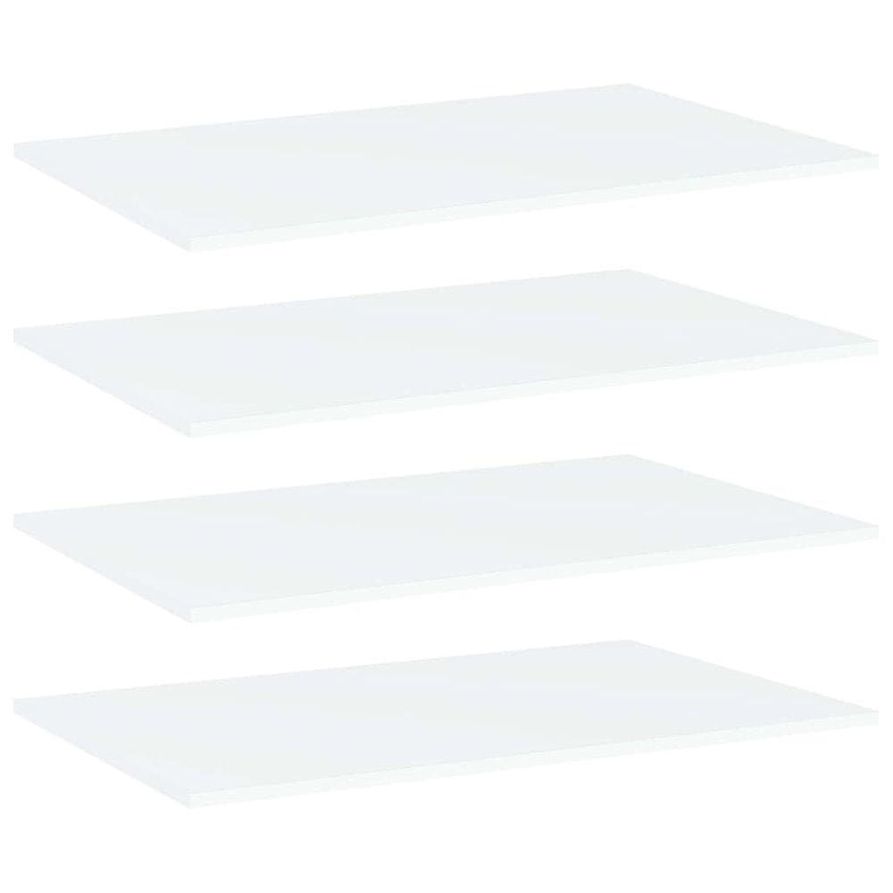 Estante de livros vidaXL Modern Set de 4 brancos 80x50x1,5 cm de madeira