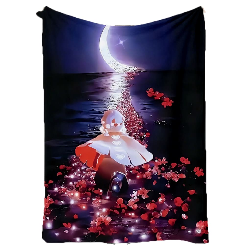 Cobertor SANMU Flannel Halloween Flower Road leva à lua