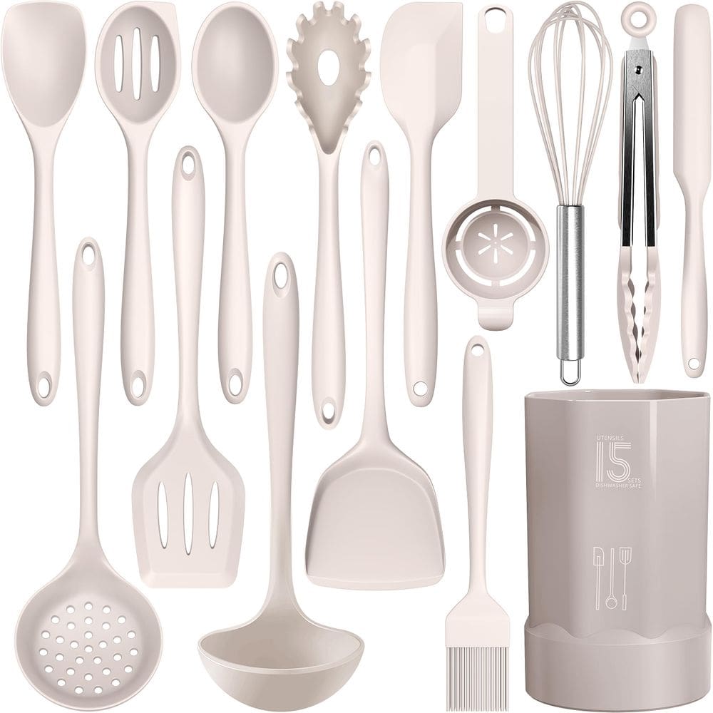 Conjunto de utensílios de cozinha AOTHOD Silicone 446° F resistente ao calor