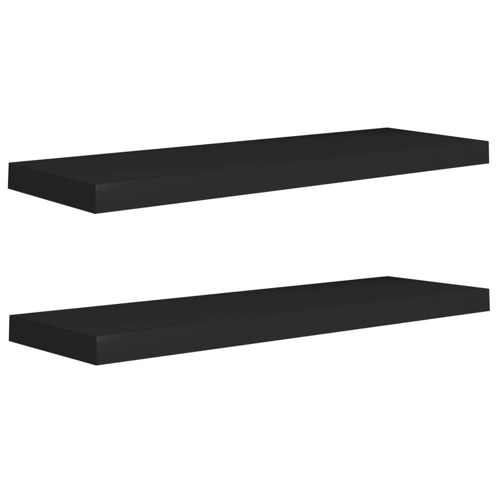 Prateleiras de parede VidaXL Black Conjunto de 2 metálicos MDF em forma de favo de néctar das flores 80x23x4cm