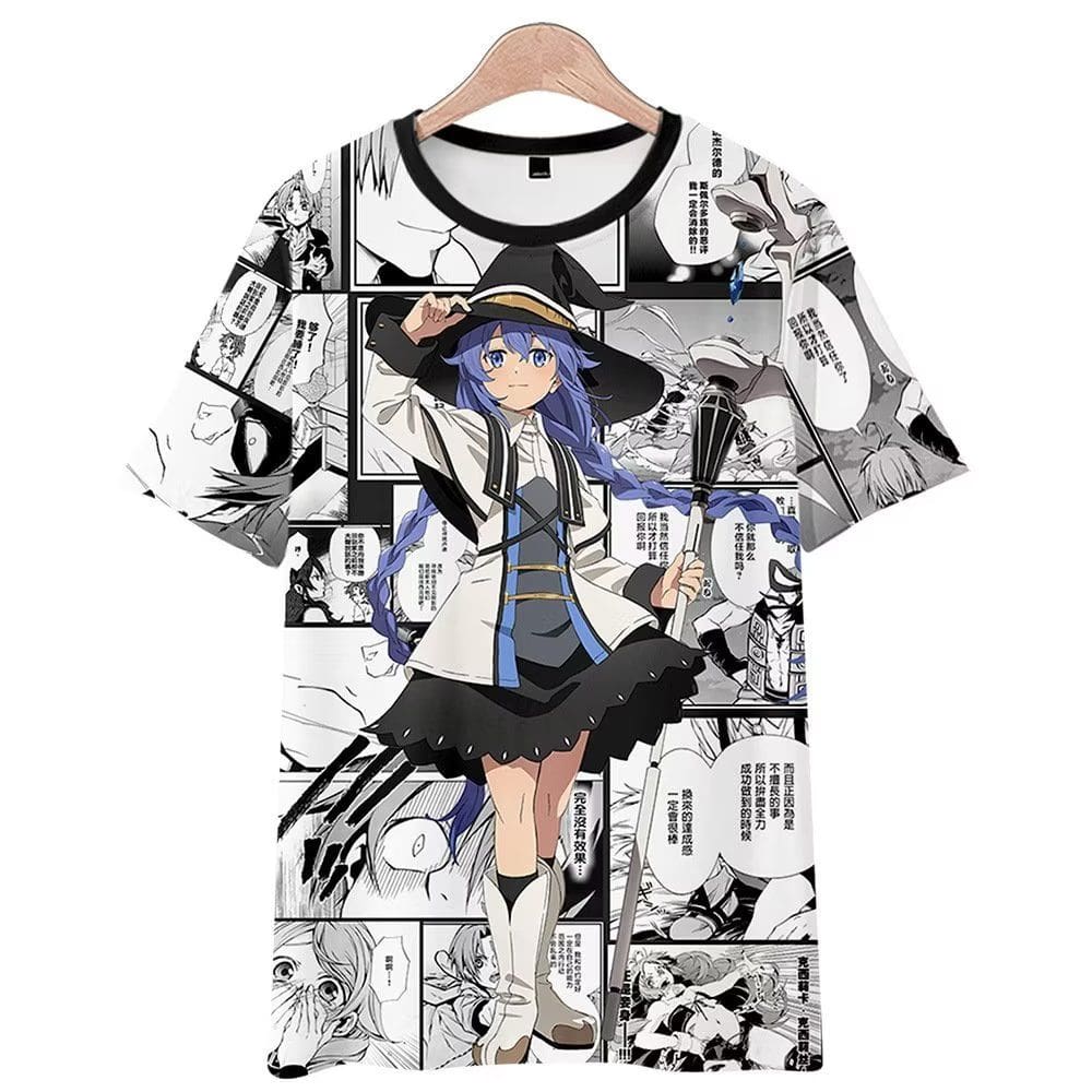 T-shirt anime Mushoku Tensei COS em torno da soma de impressão 5D
