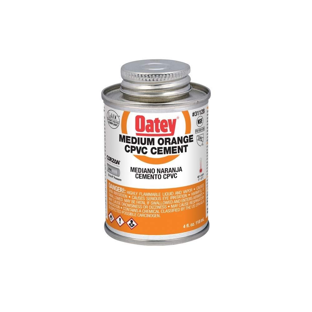 Adesivo de ligação Oatey 31128 Cimento CPVC 118ml Laranja