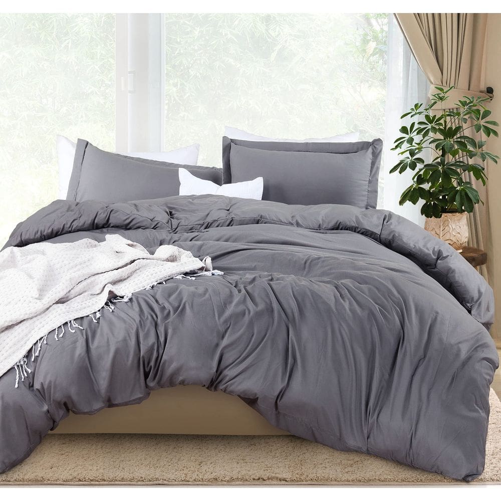 Conjunto de capa de edredom Utopia Bedding em tamanho real com 2 fronhas