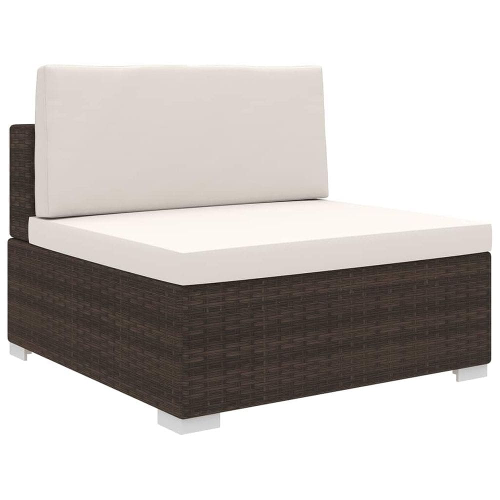 Assento médio secional vidaXL Outdoor Poly Rattan Brown