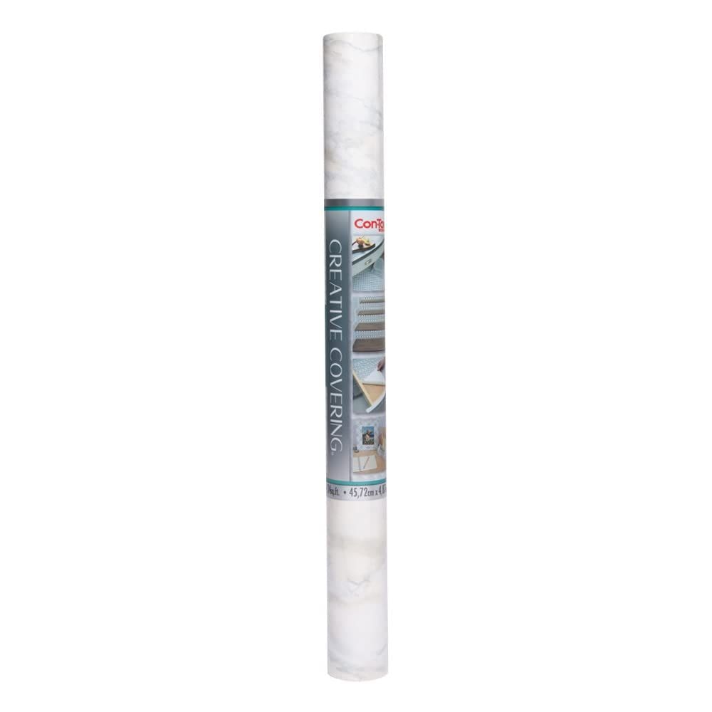 Forro de prateleira Con-Tact 45x488 cm Autoadesivo Mármore Branco