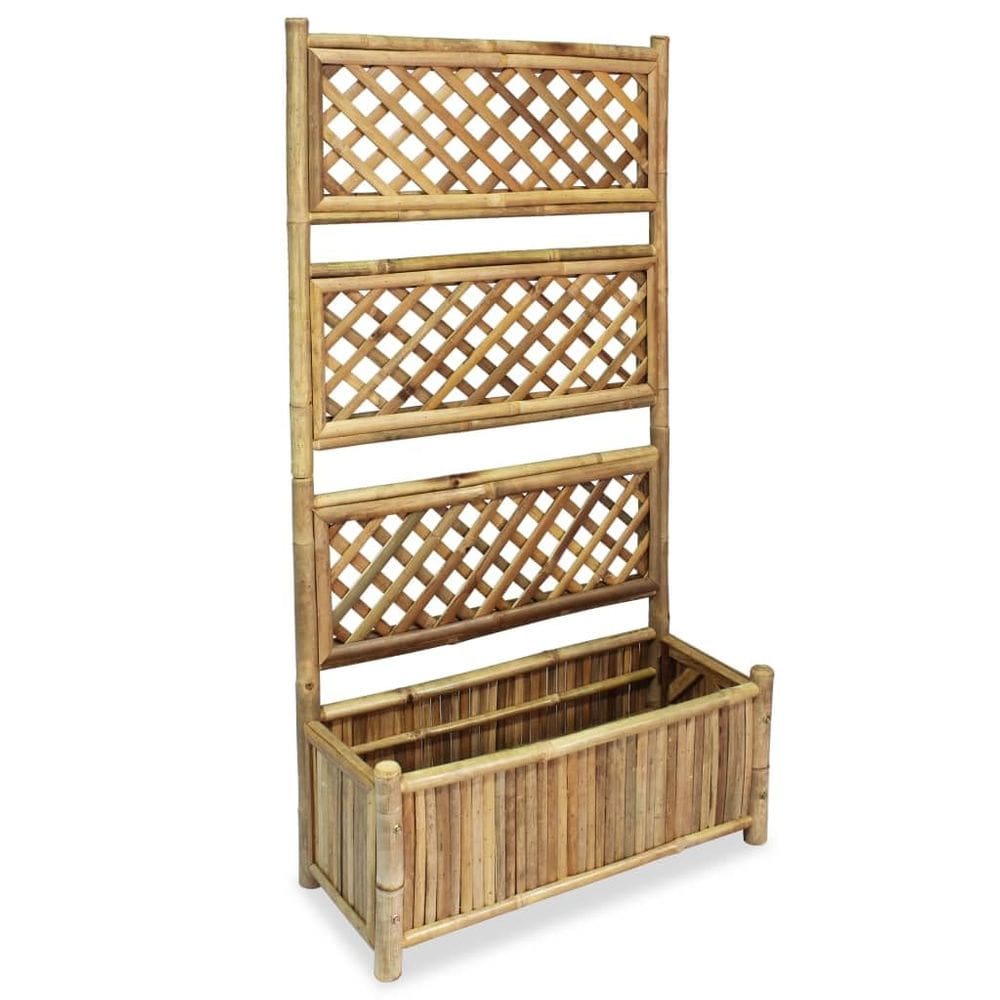 Cama elevada de jardim com treliça VidaXL Bamboo 70x30x135cm